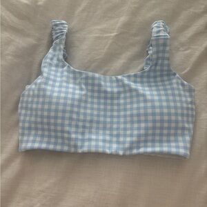 Blue Gingham Crop Top